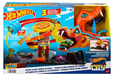 Produktbild von Hot Wheels City Schlangenangriff Pizzalieferung Rennstrecken-Spielset