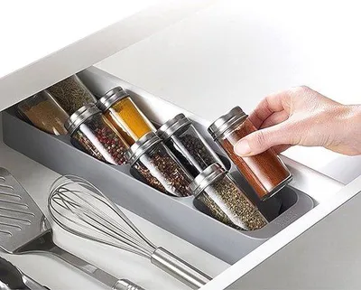 Image de Organiseur de cuisine avec 8 étagères pour les pots à épices