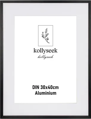 Zdjęcie produktu dla Ramka na zdjęcia aluminiowa czarna 30x40cm szkło akrylowe nowoczesna ramka passe-partout