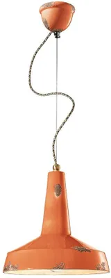 Produktbild von Vague Vintage Kronleuchter Eisen und Keramik Orange 1 Licht E27 35Cm