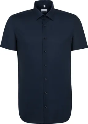 Produktbild von Seidensticker BUSINESS Herren Hemd Kurzarm Kent Slim-Fit Marine 39
