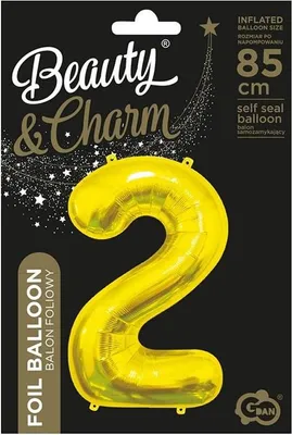 Zdjęcie produktu dla Balon foliowy B&C Cyfra 2, złota, 85 cm