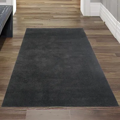 Produktbild von Designer Teppich Garderobe Diele Flur Schlafzimmer schlichtes Unidesign schwarz Größe - 80x150 cm