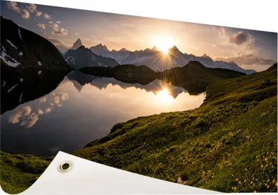 Produktbild von Gartenposter - 120x80 cm - Die Schweizer Alpen bei Sonnenuntergang  - Modernes Wandbilder
