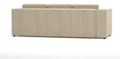 Zdjęcie produktu dla Beżowa sofa trzyosobowa. Miękka sofa tapicerowana, idealna do salonu