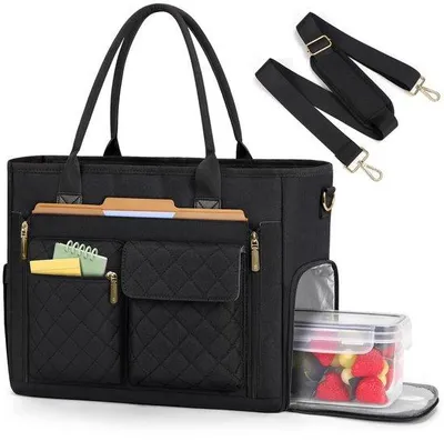 Image de Sacoche légère pour ordinateur portable pour femmes, sacoche de travail isotherme avec compartiment moulé