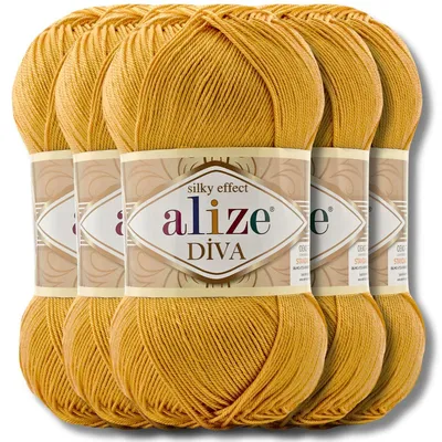 Immagine prodotto di Alize 5 x 100 g Diva Lana, tinta unita, uncinetto, lavoro a maglia (488)