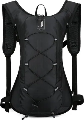 Wanderrucksack 10L für Radfahren und Wandern - Unisex Outdoor-Rucksack für Sport und Abenteuer in Schwarz