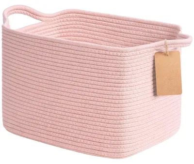 Zdjęcie produktu dla Koszyk do przechowywania, bawełna, prostokątny, różowy, 34x28x24 cali, organizer do zabawek