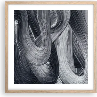 Produktbild von Gerahmtes Poster - Rahmen in heller Eiche - Farbe Pinsel Schwarz - 50x50 cm - Wand Bild - Wanddeko - Wandbilder - Kunstposter - Wandposter - Bilderrahmen - Bilder - Kunstdruck - P2NAC50x50-5024