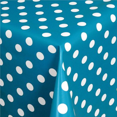 Moderno® Wachstuch Tischdecke Eckig 200x140cm Gartentischdecke abwaschbar Punkte Motiv in Blau