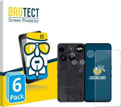 Produktbild von 6x BROTECT Schutzglas für Nothing Phone (3) (Display+Kamera) Schutzfolie Panzer Folie Glas Display Schutz klar