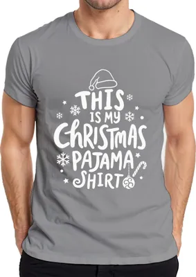 Obrázek produktu pro Tohle je moje vánoční pyžamové tričko Bílý motiv - Vánoce Xmas Christmas Pánské tričko, šedé, L