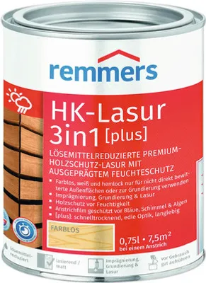 Zdjęcie produktu dla Remmers Aqua HK-Lasur 3w1 bezbarwny 0,75 l, bejca do drewna