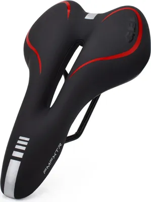 Produktbild von INF Fahrradsattel aus Silikon Schwarz+Rot