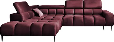 Produktbild von Ecksofa PLAZA L-Form | Linke Seite | Funktional Komfortable Schlaffunktion Verstellbare Kopfstützen Verstellbarer Sitz Wellenfedersystem Hochelastischer Schaum 300x216x99 cm-Burgunderrot