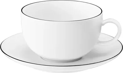 Produktbild von Seltmann Weiden Lido Black Line Milchkaffeetasse 0,35 l + Untertasse 2 tlg. Set
