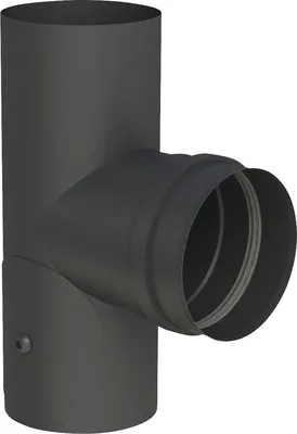 Produktbild von Pellet-Line T-Stück m. Muffe mit Revision Ø 100mm schwarz