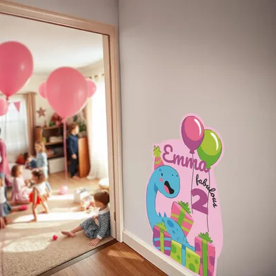 Produktbild von Decords personalisierbarer Aufkleber für Feier und Fotohintergrund, Modell 039-011 – Aufklebergröße: 200 cm