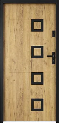Produktbild von Außentür aus Stahl und Edelstahl H 207 x B 100 cm mit Eicheneffekt - rechts nach innen öffnend - TIFANA