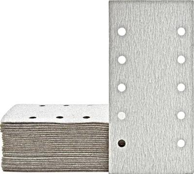 Produktbild von MioTools Shark Klett-Schleifblätter, 230 x 115 mm, 10-Loch, f. Schwingschleifer, Normalkorund (50 Stk.) K60