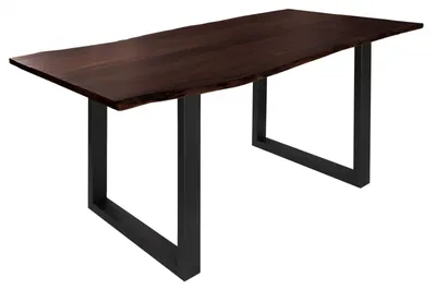 Immagine prodotto di MASSIVMOEBEL24 | FREEFORM 3 Tavolo da pranzo in legno di acacia - laccato marrone / gambe in ferro - antracite mat 220x100x76
