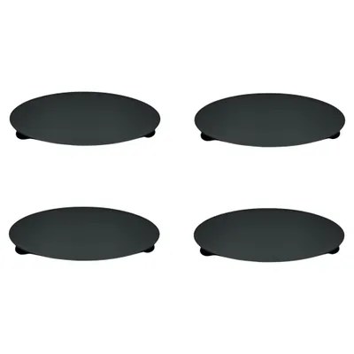 Produktbild von Kerzenhalter schwarz 4 Stück Stumpenkerzen Teller Kerzenteller Weihnachten 12 cm