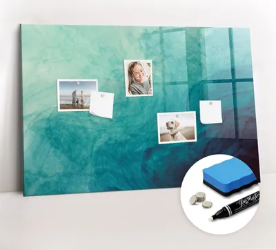 Produktbild von Magnetpinnwand Memoboard - Zubehörsatz - Weißer Marker + Schwamm + Magnete - 90 x 60 cm - Tiefenabstraktion