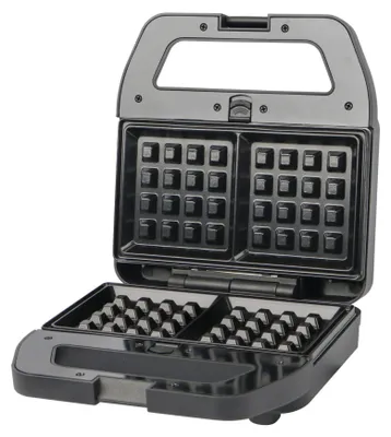 Produktbild von Daily Home Sandwich Waffeleisen 3-in-1 multifunktionales Küchengerät schwarz