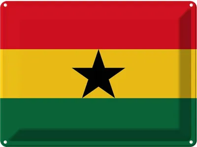Produktbild von vianmo Blechschild 30x40 cm Ghanas Ghana Flagge Fahne Wappen