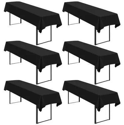 Immagine prodotto di Tovaglia per birreria, set da 6 pezzi, 100 x 250 cm, colore nero, impermeabile, in poliestere