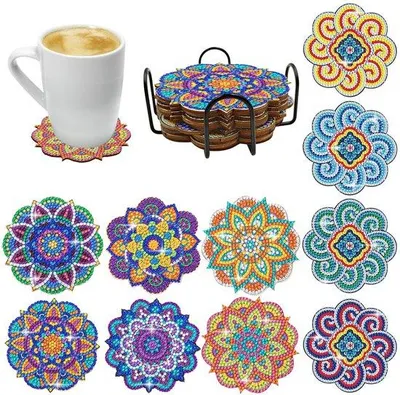 Imagen del producto de Juego de posavasos para pintura con diamantes, ideal para adultos