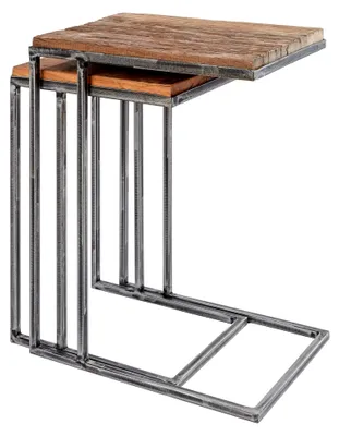 Produktbild von Beistelltisch-Set Barracuda 45cm Salholz mit geflexten Beinen