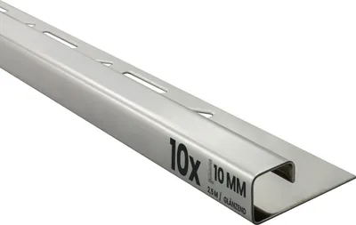 Produktbild von 10x Quadrat Edelstahlschiene Fliesenprofil Fliesenschiene L250cm 10mm glänzend