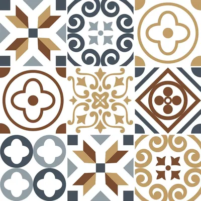 Obrázek produktu pro Samolepicí nálepky na obklady do kuchyně a koupelny – 9 nálepek Renito Azulejo – 9 nálepek o rozměrech 20 x 20 cm