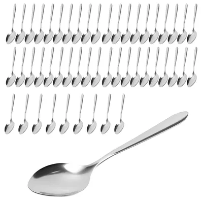 Produktbild von KOHAND 50-teiliges Löffel-Set, Dessertlöffel, Tafel- und Suppenlöffel, Besteck, spülmaschinenfest, 16,7 x 3,8 cm