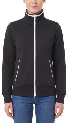 Produktbild von Mivaro Damen Sweatjacke tailliert mit Stehkragen und Reißverschluss sportlich elegant aus Baumwolle mit Fleece innen warm bequem für Freizeit Arbeit und Alltag in vielen Farben erhältlich