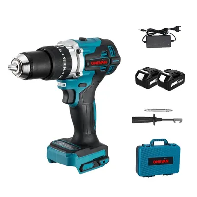 Produktbild von Bürstenloser Akku-Bohrschrauber, 650NM Drehmoment, 20+3 Drehmomenteinstellungen, 2 Batterie EU-Stecker BObjekte Elektrische BohrmaschineEU-LadegerätBatterieZubehörteilKunststoffbox
