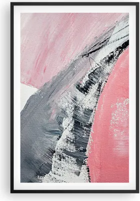 Produktbild von Gerahmtes Poster - Schwarzer Rahmen - Rosa Grau Farbe - 61x91,5 cm - Wand Bild - Wanddeko - Wandbilder - Kunstposter - Wandposter - Bilderrahmen - Bilder - Kunstdruck Wanddekoration - P2BPA61x91-4982