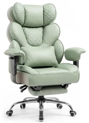 Zdjęcie produktu dla Ergonomiczne krzesło do gier i do biura – CH910 – regulacja wysokości – podparcie lędźwiowe – podnóżek – sztuczna skóra – obrotowe – nośność 180 kg – zielone