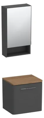 Produktbild von Badmöbel Set NOX - Grau - Eiche Craft - 50 cm - Badezimmer