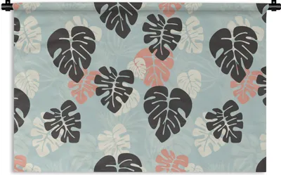 Produktbild von MuchoWow® Wandteppich Wandbehang Blätter - Monstera - Hawaii - Muster 90x60 cm Tapisserie Dekoration Wandtuch - Wandskulpturen - Bildteppich