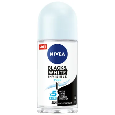 Produktbild von NIVEA Unsichtbar Schwarz&Weiß 48H Pure Roll-on 50ml