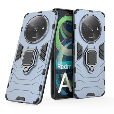 Produktbild von Hülle Xiaomi Redmi A3 Handyhülle Stoßfest 360° Drehbarer Ring Case Back Cover Türkis