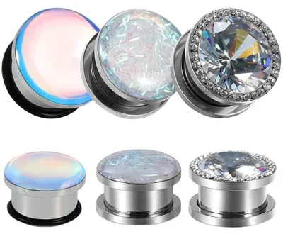 Zdjęcie produktu dla Dailygoody - Kolczyki z cyrkoniami sześciennymi - Eleganckie kolczyki do piercingu - Drewno - Idealne na każdą okazję - 6 sztuk