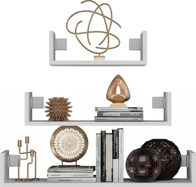 Produktbild von CDF Hängeregal Mobi 3P| Farbe: weiß | für ein Wohnzimmer, Büro und Arbeitszimmer | Regal für Bücher und Spielzeug | modern