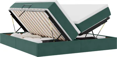 Productafbeelding van vidaXL Opbergbed met matras, donkergroen, 200 x 200 cm, fluweel