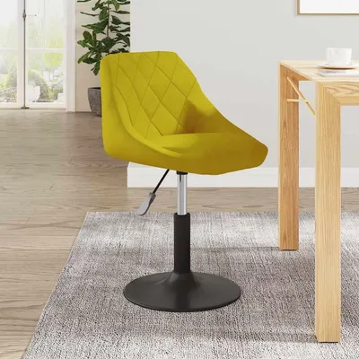 Image de vidaXL Chaise de salle à manger jaune moutarde velours