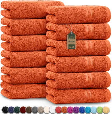 Produktbild von Frottier Gästetücher 12er Pack 30x50cm, 100% Baumwolle, Terrakotta