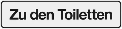 Produktbild von Klebeschild "Zu den Toiletten" 200 x 48 mm, Metafranc, WC-Schild, Hinweis